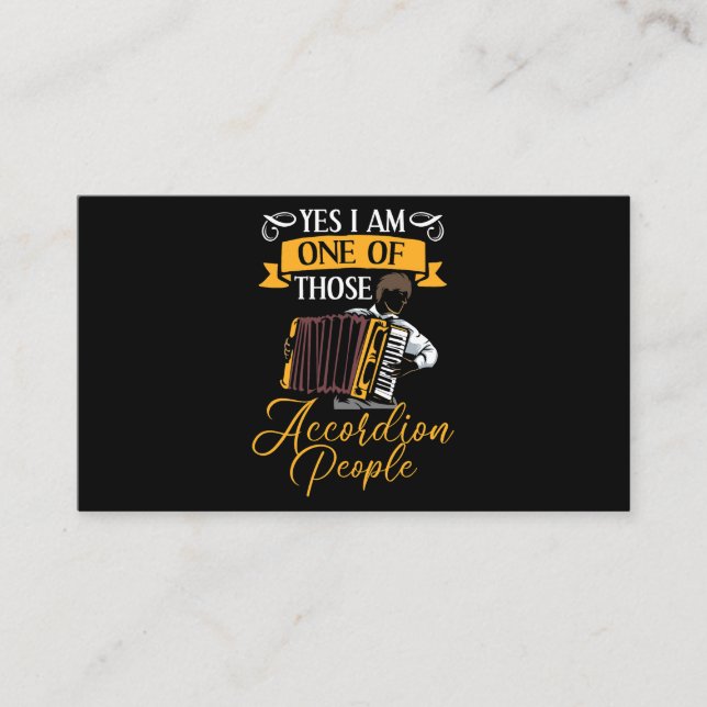 Cartão De Visita Mens Accordion Musico Accordion Music Squeezebox (Frente)