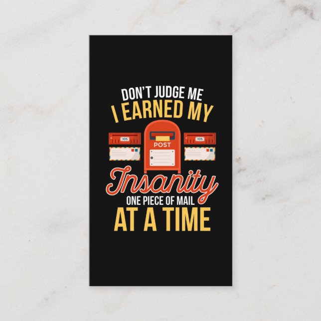 Cartão De Visita Mensageiro Insano Engraçado Carteiro de Natal Apos (Frente)