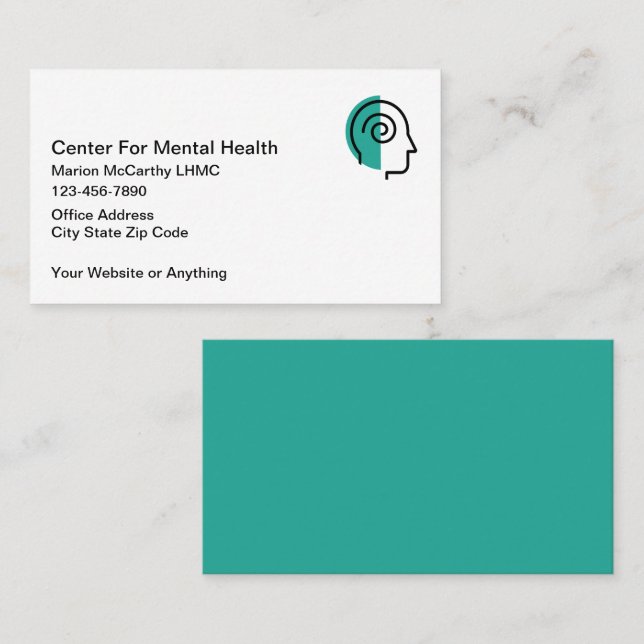 Cartão De Visita Mental Health Counselor Business Cards (Frente/Verso)