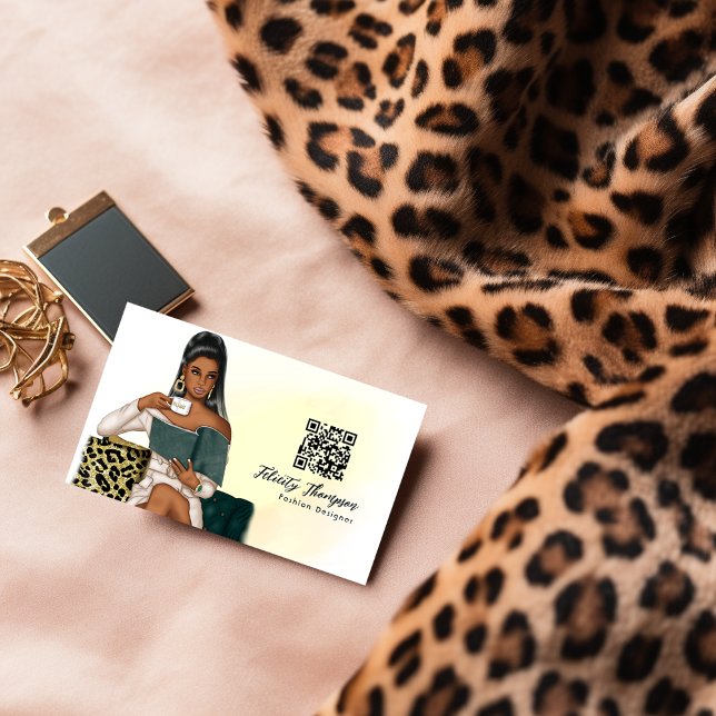 Cartão De Visita Mentalidade de Milionário Chefe Senhora Código QR (Criador carregado)