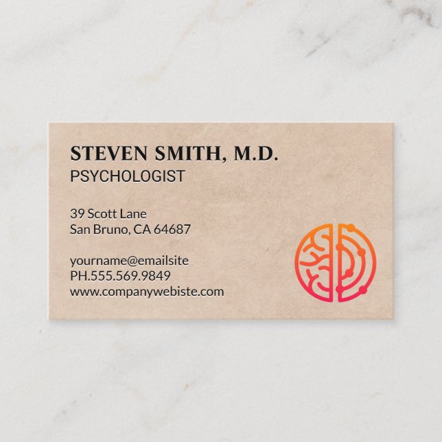 Cartão De Visita Mente Analítica e Criativa | Psicologia (Frente)