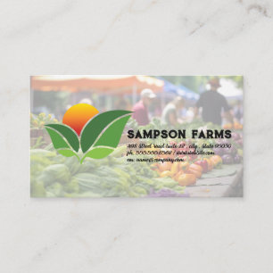 Cartão De Visita Mercado de Agricultores Logotipo da Natureza