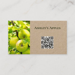 Cartão De Visita Mercado de Comprados de Fazendas de Maçã Orgânica