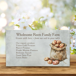 Cartão De Visita mercado rústico de aquicultores, produção local