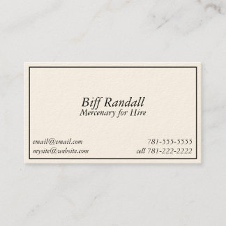 Cartão De Visita Mercenário da piada da novidade do KRW para o