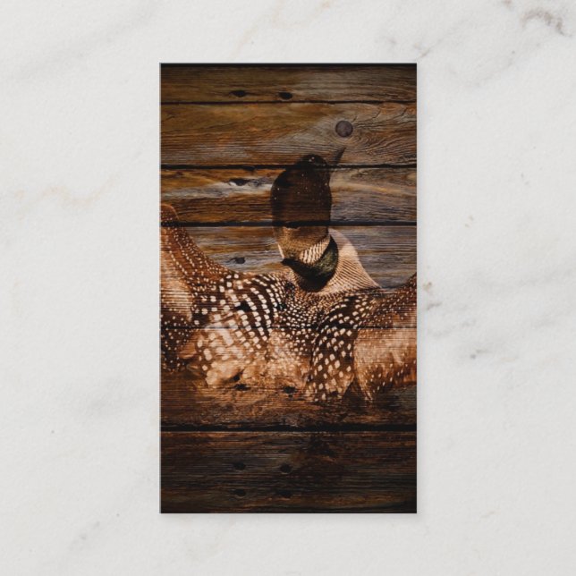 Cartão De Visita Mergulhão-do-norte de madeira das aves aquáticas (Frente)