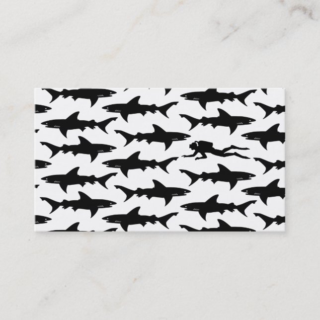 Cartão De Visita Mergulho autónomo do tubarão preto/carta patente (Frente)