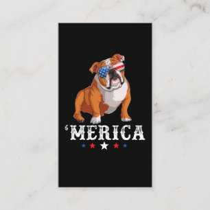 Cartão De Visita Merica Dog 4 de julho EUA Bandeira Inglesa B