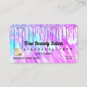 Cartão De Visita Mermaid Holographic Glitter Diminui Crédito de Pre