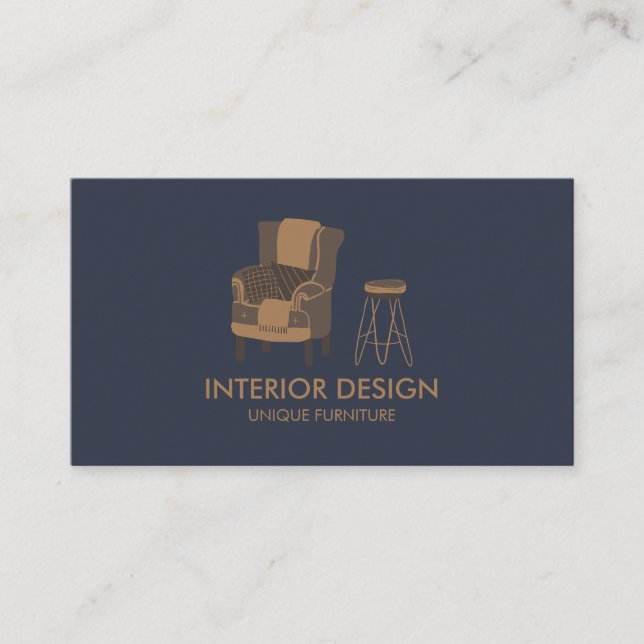 Cartão De Visita Mesa de Sofá de Design de Interiores Travesseiro a (Frente)