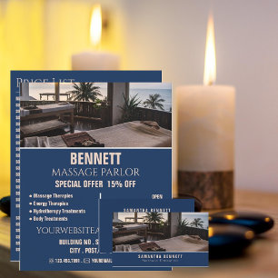 Cartão De Visita Mesas de massagem, terapeuta de massagem