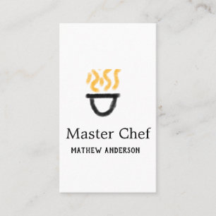 Cartão De Visita mestre chef adicione nome panela preta fumaça de f