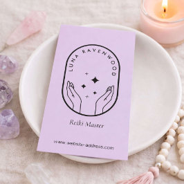 Cartão De Visita Mestre Curador Reiki Celestial Moderno Suave Lavan