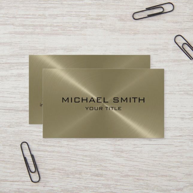 Cartão De Visita Metal de aço inoxidável de Tan (Frente/Verso In Situ)