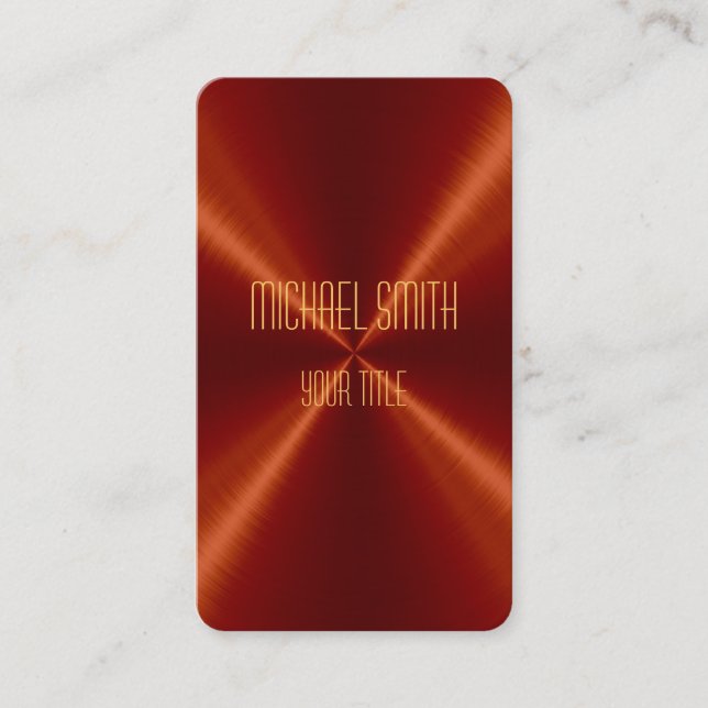 Cartão De Visita Metal de aço vermelho (Frente)