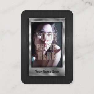 Cartão De Visita Metal de foto de perfil de código QR personalizado