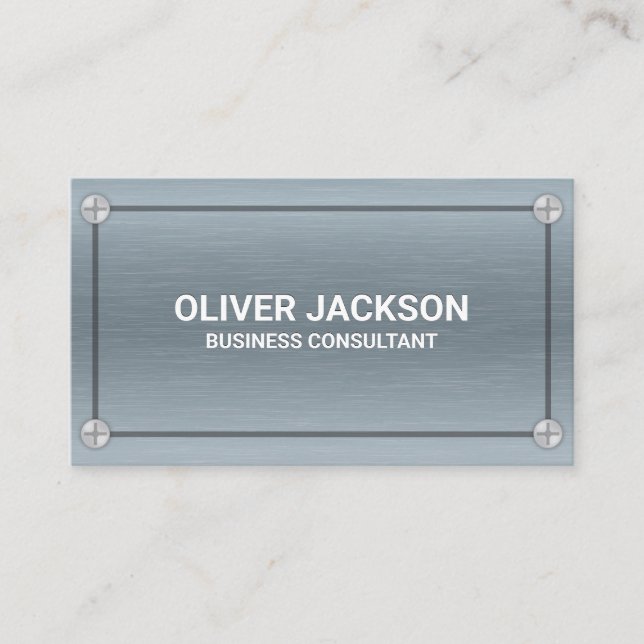 Cartão De Visita Metal e parafusos | Alumínio (Frente)