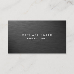 Cartão De Visita Metal liso preto moderno elegante profissional