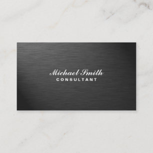 Cartão De Visita Metal liso preto moderno elegante profissional