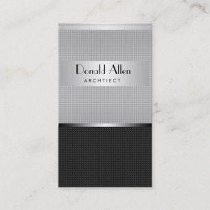 Cartão De Visita Metal Moderno Arquiteto Negro Elegante
