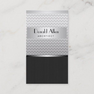 Cartão De Visita Metal Moderno Arquiteto Negro Elegante