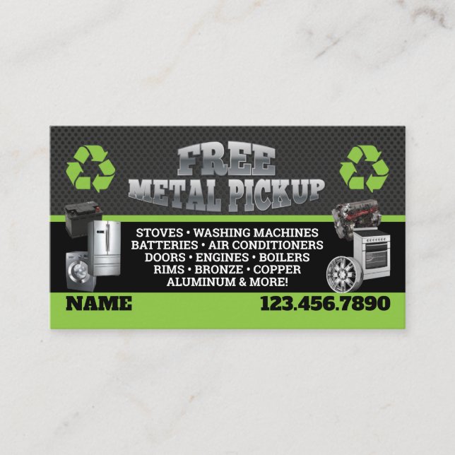 Cartão De Visita Metal Pick up Business Cards - English-Spanish (Frente)