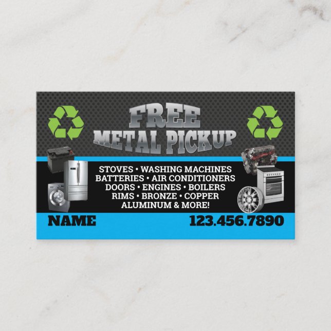 Cartão De Visita Metal Pick up Business Cards - English-Spanish (Frente)