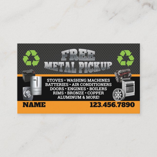 Cartão De Visita Metal Pick up Business Cards - English-Spanish (Frente)