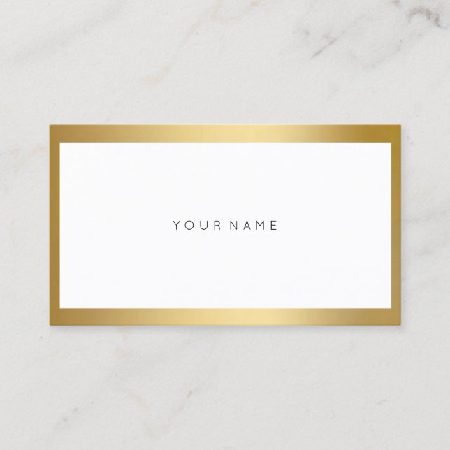 Cartão de visita Metálico Branco Mínimo do Quadro  (Frente)