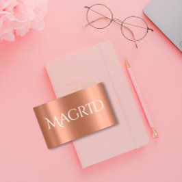 Cartão De Visita Metálico de Minimalismo Moderno de Cobre