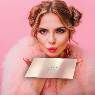 Cartão De Visita Metálico de Seda Mínimo, Abstrato de Folha de rosa