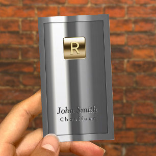 Cartão de visita metálico do Chauffeur do logoti