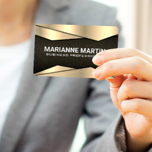Cartão De Visita Metálico Dourado   Metálico Negro