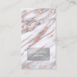 Cartão De Visita Metálico Dourado Rosa de luxo Marble