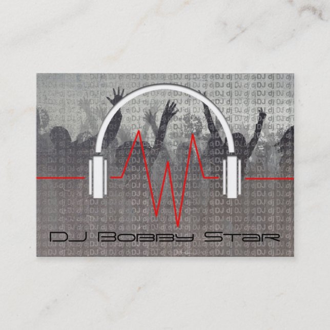 Cartão de visita metálico legal do DJ (Frente)