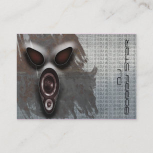 Cartão de visita metálico legal do gritar do DJ