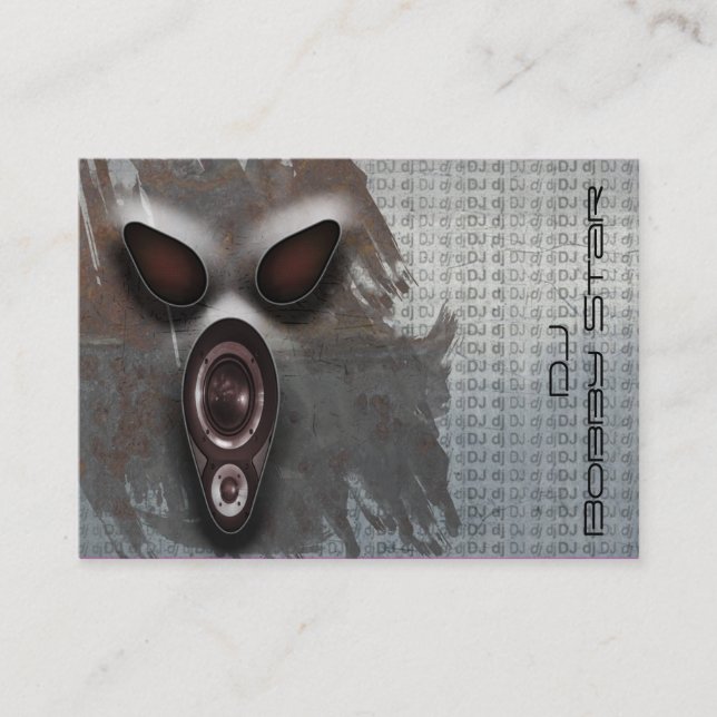 Cartão de visita metálico legal do gritar do DJ (Frente)
