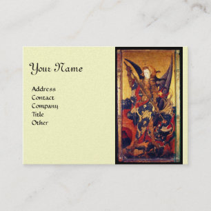 Cartão De Visita Michael Vanquishing Devil como Cavaleiro Medieval