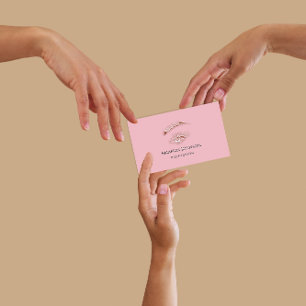 Cartão De Visita Microblade Lashes Brota Logotipo de ativação Rosa