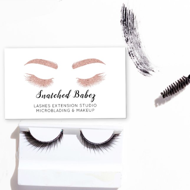 Cartão De Visita Microblade Makeup Eyelash Extension Código QR Bran (Criador carregado)