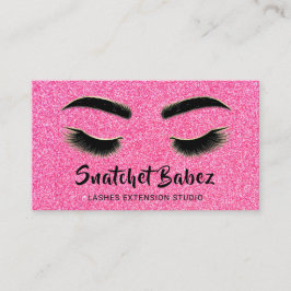 Cartão De Visita Microblading Makeup Eyelash Studio Logo QR cor-de-