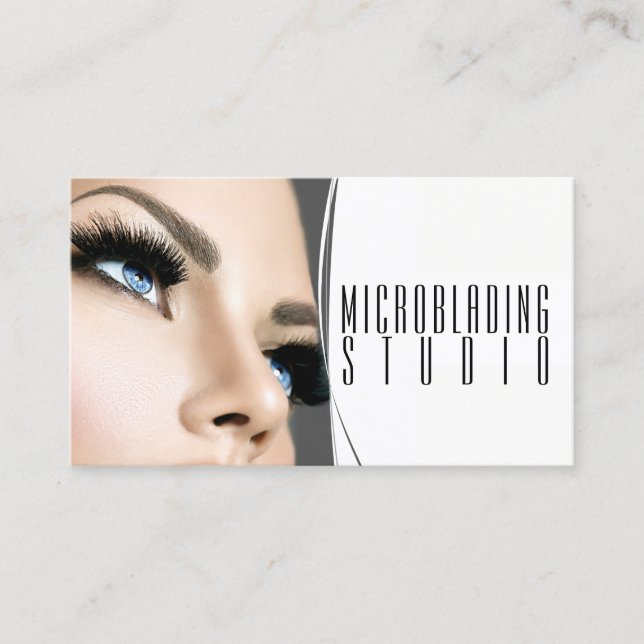 Cartão De Visita Microblading Moderna, Sobrancelhas, Maquiagem Perm (Frente)