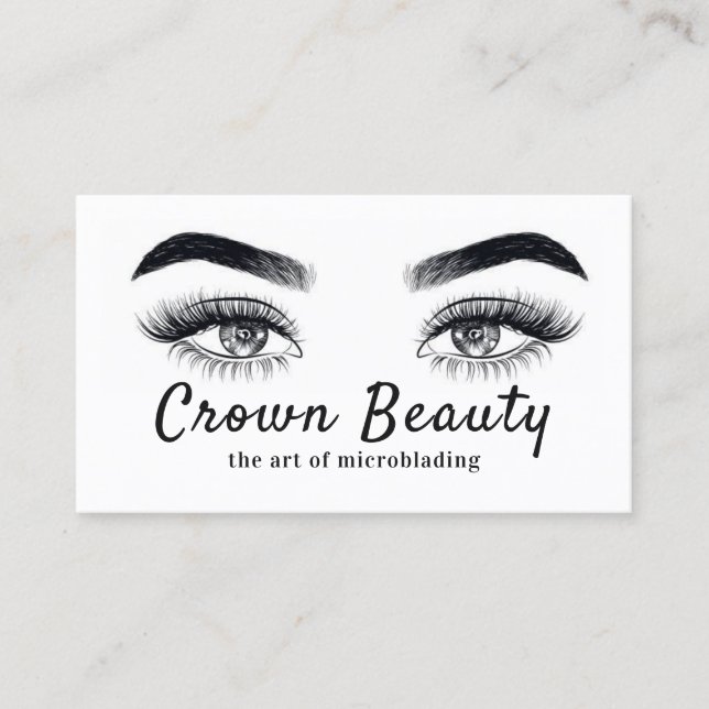 Cartão De Visita Microblading Moderna, Sobrancelhas, Maquiagem Perm (Frente)