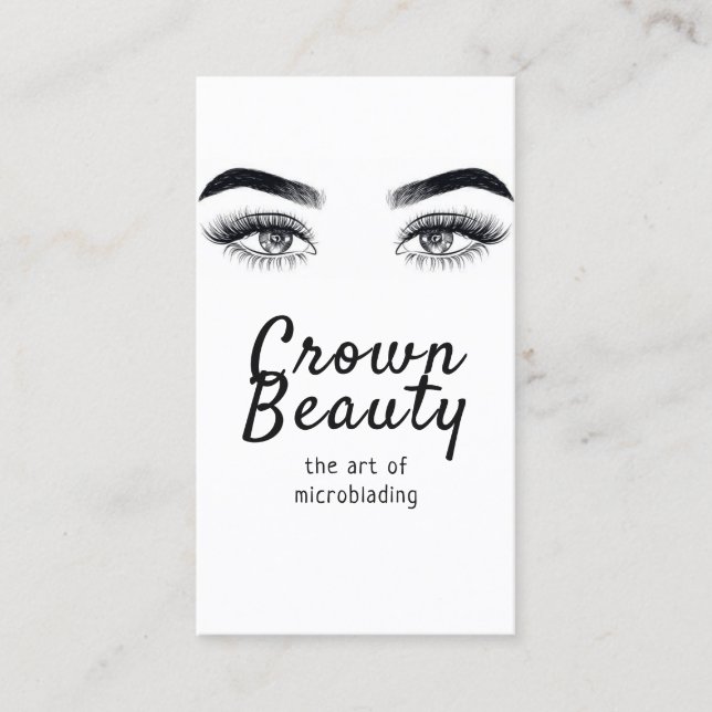 Cartão De Visita Microblading Moderno, Sobrancelhas, Maquiagem Perm (Frente)