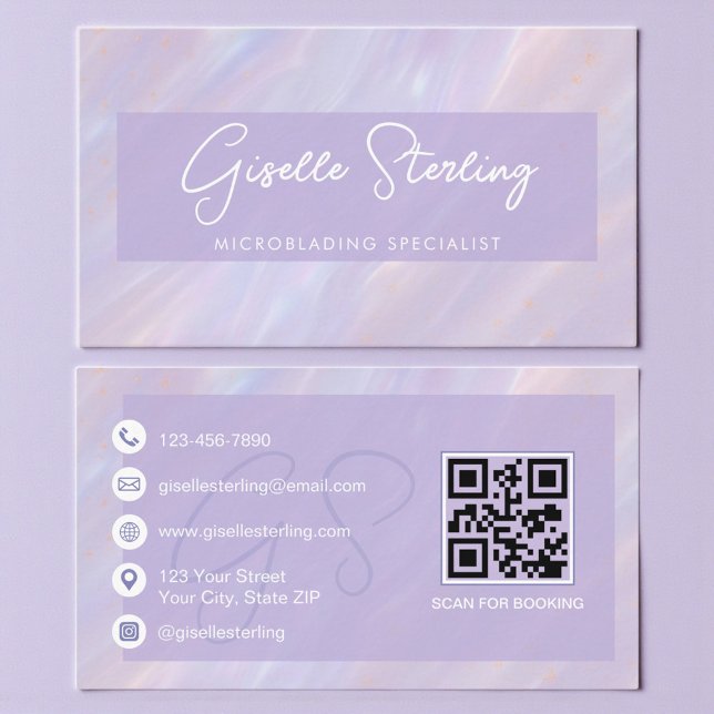 Cartão De Visita Microblading Profissional Holográfico (Criador carregado)