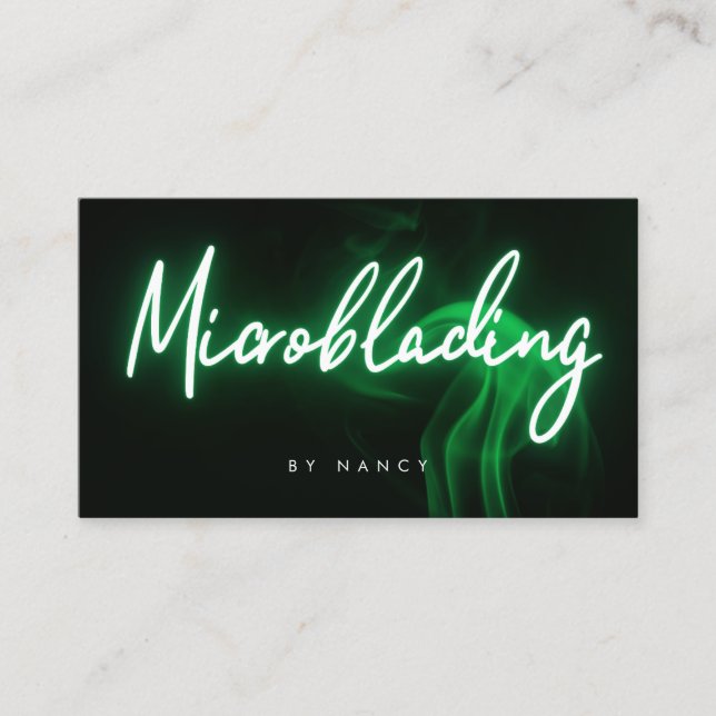 Cartão De Visita Microblading Verde Neon (Frente)