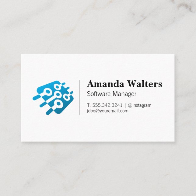 Cartão De Visita Microchip técnico | Hardware de software | Engenhe (Frente)