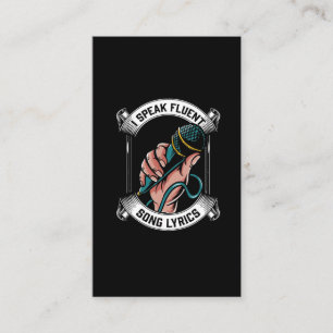 Cartão De Visita Microfone Cantor Música Fluente Letras Karaoke Lo