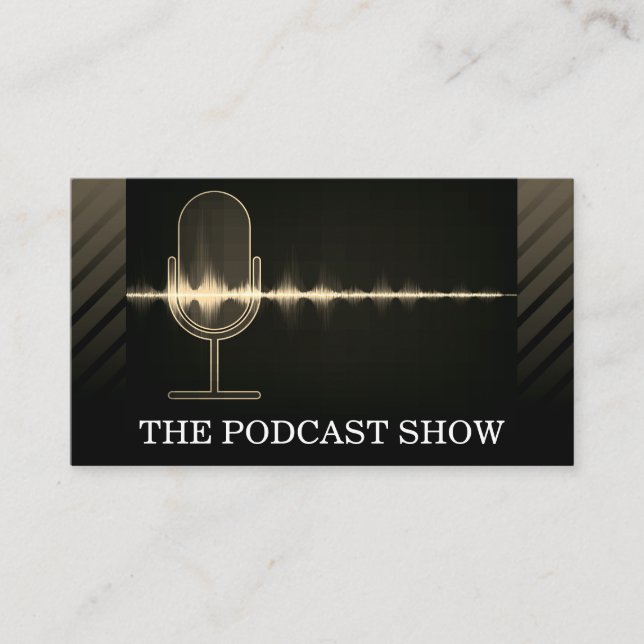 Cartão De Visita Microfone | Onda de som digital (Frente)