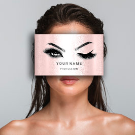 Cartão De Visita Microlâmina de Eyelash. Logotipo QR CODE Cinza pra